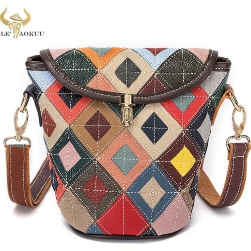 Multi-Colorful Genuine Leather Luxury Brand Ladies Flower Small Purse Handbag Over The Shoulder bag Women Design Tote bag 1111