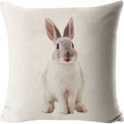 Lovely Bunny Cushion Cover Decor Cute Rabbit Pillowcase for Sofa Home Car Children Room Polyester Pillow Case 45 * 45 cm