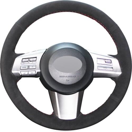 Hand-stitched Black Suede No-slip Car Steering Wheel Cover for Subaru Outback 2010 2011 2012 Legacy 2009-2012
