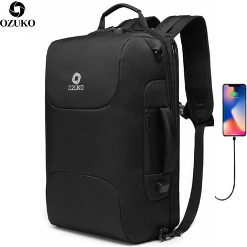 OZUKO knapsack Men Multifunction Backpack Men Casual 15.6 inch Laptop Bags Male USB Charging Backpacks Business Travel Mochila