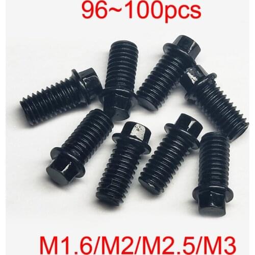 M1.6/M2/M2.5/M3 Silver/Black Outer Hexagon Screw Length 3/4/5/6/8/18mm Bead Lock Wheel Hub Bolts for RC Car Model Wheels