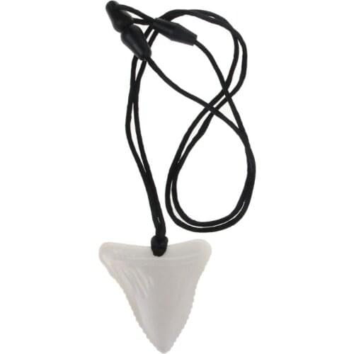 Shark Tooth Silicone Teething Necklace Baby Gender Neutral Chew Necklace Sensory Teether Pendant BPA Free Beads