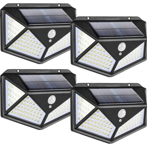 Solar Lights Outdoor, Yohencin 100 LED Motion Sensor Security Light with 3 Lighting Modes Waterproof Wireless Solar Wall Lights
