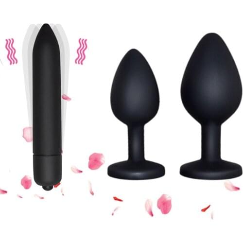 Bullet Vibrator Soft Silicone Anal Butt Plug Prostate Massager Silicone Bead Dildo Adult Gay Product Anal Plug Sex Toy Men Women