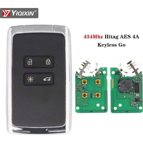 YIQIXIN 4 Buttons Car Key Smart Remote Key 433/434mhz Hitag AES 4A Chip PCF7953M For Renault Megane4 Talisman Espace 5 Kadjar