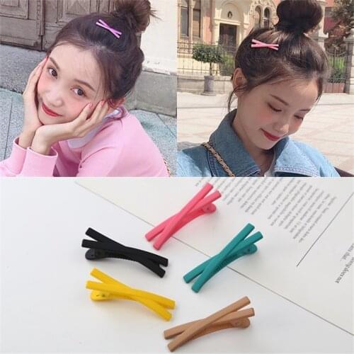 2PCS Cute X-shaped Hair Clips For Women Girls Sweet Colorful Fashion Barrettes Hairgrip Kids Headwear Children Hair Accessories