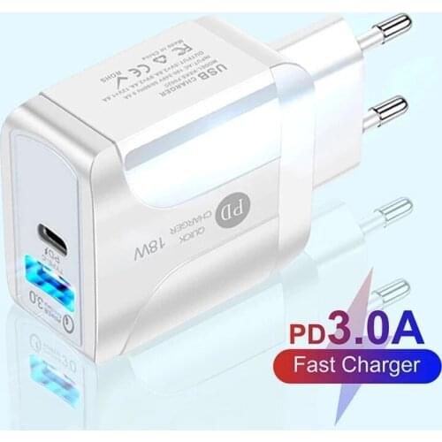QC 3.0 USB Charger Fast Charging Power Adapter For iphone Samsung S21 S20 S10 Note 20 10 Plus XIaomi 11 10 Ultra PD Fast Charger