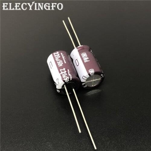 10pcs/100pcs 220uF 50V NICHICON PW Series 10x16mm Low Impedance Long Life 50V220uF Aluminum Electrolytic capacitor