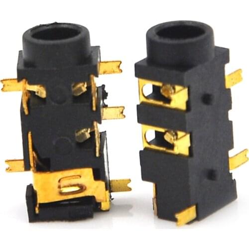 10pcs/lot 3.5mm Female Audio Connector 5 Pin SMT SMD Headphone Jack Socket PJ-327A Gold-Plated Patch SMD Audio Earphones Socket
