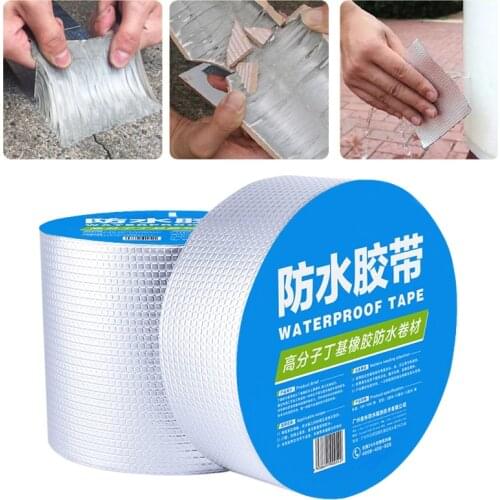 Aluminum Foil Thicken Butyl Waterproof Tape Wall Crack Roof Duct Repair Adhesive Tape High Temperature Resistance Waterproof