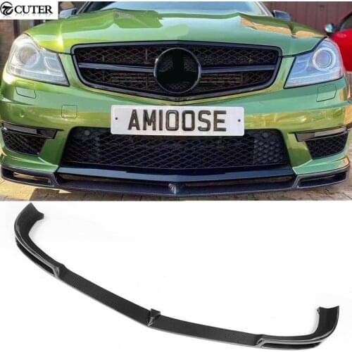 W204 C180 C200 C63 V style Carbon Fiber car Front Bumper Lip Spoiler for benz W204 C260 C300 C63 AMG 11-14