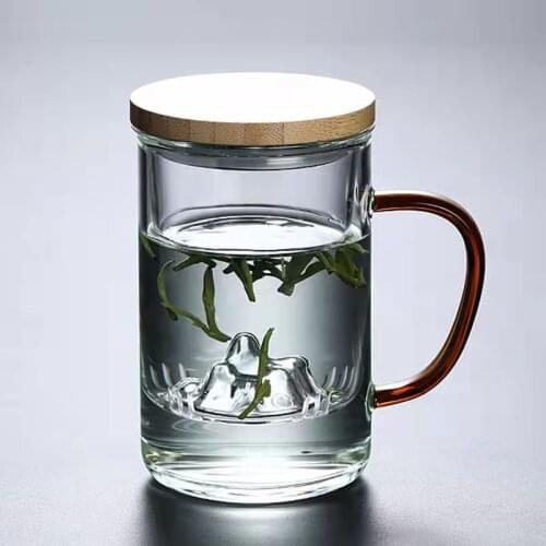 Tea cup, tea water, separate glass tea cup, personal special cup, boy office glass with lid, high value