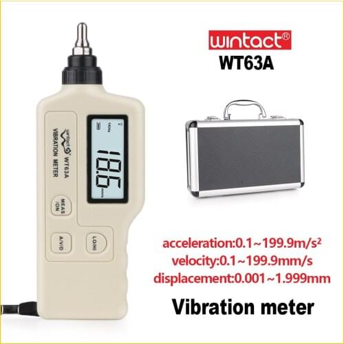 RZ Digital Vibration Meter Digital High Precision Vibration Meter LCD Electronic Vibration Frequency Analyzer Handheld WT63A