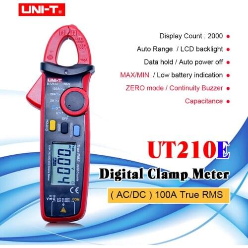 VCR Digital Clamp Meter UNI-T UT210E Ture RMS Auto Range 2000 Count LCD backlight NCV Multimeters with Zero mode