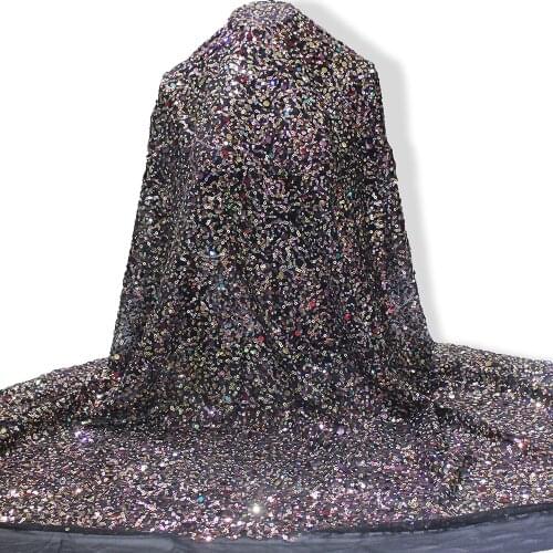 French new fashionable sequins women dress lace materials