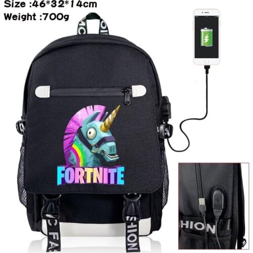 Data Cable Fortnite Canvas Backpack Unisex Outdoor Mountaineering Travel Pack Fortress Night Mens Student School Bag Kid Toy