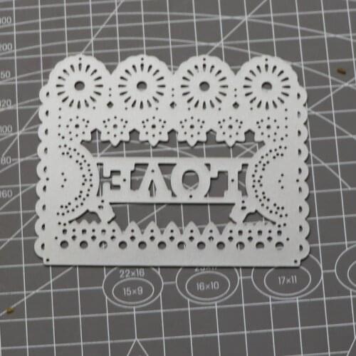 Love Word Flower Lace Frame Metal Steel Cutting Dies Stencils for Making Scrapbooking DIY Album Paper Embossing Cards