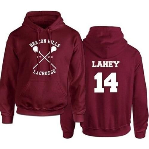 Teen Wolf Hoodie Men Stilinski 24 Lahey McCall Pullover Sweatshirt Male Print Red Hooded Mens Hoodies Hip Hop Streetwear Clothes