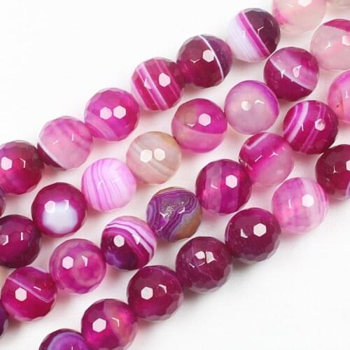 Natural Faceted Pink Stripe Agate 6-12mm 15inch per strand, For DIY Necklace Bracelat Jewelry Making