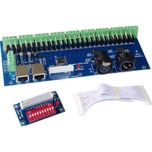 New WS-DMX-27CH-RJ45-DIPZ decoder DMX512 controller 27-channel decoder spot