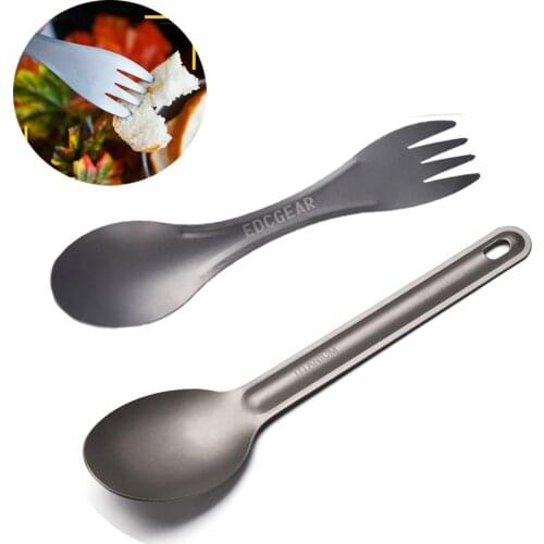 Picnic Hike Outdoor Tableware Portable Long Handle Spoon Fork EDC Environmental Ultralight Camping Flatware Picnic Cutlery Tool