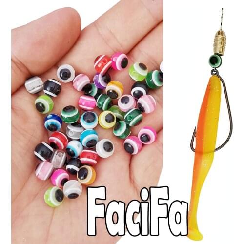 50 or 25 pcs Fish Eye Fishing Beads for Soft Lure 6mm 8mm Mixed Color Luminous bead Taxes Rig DIY Kit Fishing Tackle Accessories