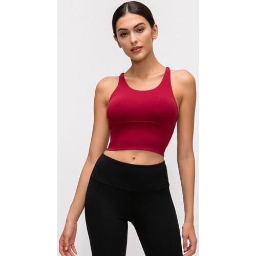 Sports Bra for Women Criss-Cross Back Padded Strappy Sports Bras Medium Support Yoga Bra with Removable Cups