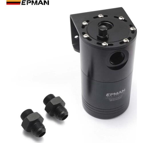 EPMAN Universal Aluminium Oil Catch Tank Cylinder Catch Reservoir Car Can Breather Kit Can Reservoir Tank EPJYH192