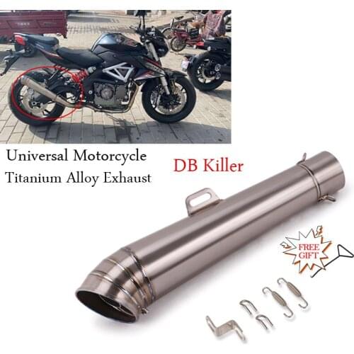 Universal Motorcycle 60mm Exhaust Link Pipe Modified Escape Titanium Alloy Removable DB Killer For Ninja 300 MT-03 KTM390 CBR250
