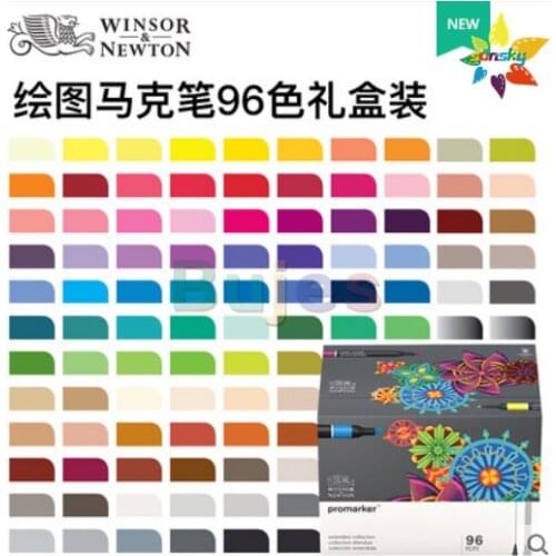 Winsor Newton Professional drawing marker set 12/24/48/96 color Double headed marker Wear resistant NIB gift box art supplies