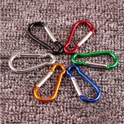 10Pcs Outdoor Multi Colors Safety Buckle With Lock Aluminium Alloy Climbing Button Carabiner Camping Hiking Hook