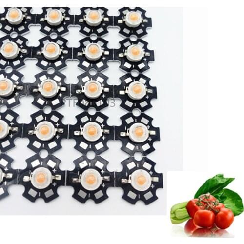 100pcs/lot 3W full spectrum led grow chip with PCB star , led grow lights ,broad spectrum 400nm-840nm led diode for indoor pla