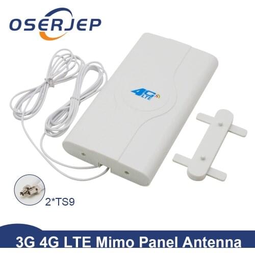 2X TS9 Connector 700-2600mhz 3g 4g Lte External Booster Panel Antenna 4G LTE MIMO + 2M/3M/5M For 3g 4g Huawei Router Modem