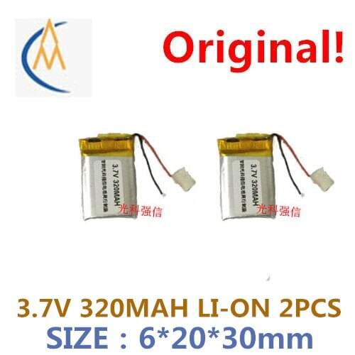 2PCS Polymer li-ion battery 3.7 V 602030 320 mah MP4 walkie-talkie/equipment/mini bluetooth headset 3 d glasses