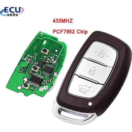 3 Buttons for Hyundai VERNA ELANTRA Smart Remote Key Control 433MHZ Keyless Entry Push Small key fob with PCF7952 Chip Uncut