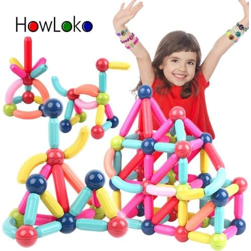 36-144Pcs Big Size Magnetic Stick Building Blocks game magnets children Set Kids Magnets for children Magnetic Toy Bricks