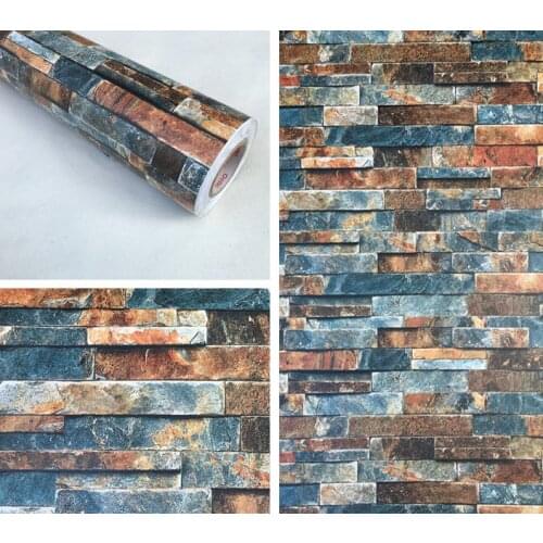 3D Brick Wall Self adhesive Wall Paper Peel Sticker PVC Stone Decor Waterproof