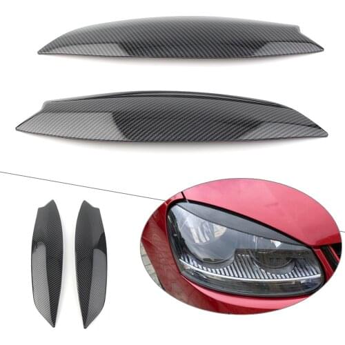 Car Styling Headlight Eye Lid Eyebrow Cover Trims For VW Golf 5 GTI R32 MK5 2005 2006 2007 Carbon Fiber Look ABS Plastic