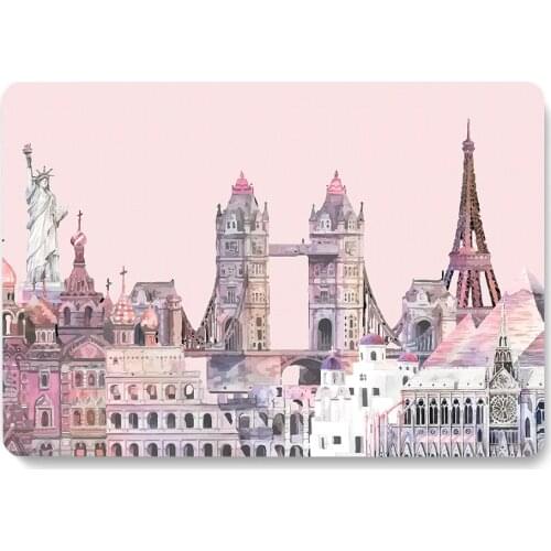 World Lourist Attractions Pink Laptop Case For MacBook Retina Air 11 12 13.3 New Pro 15.4 16 inch Cover shell
