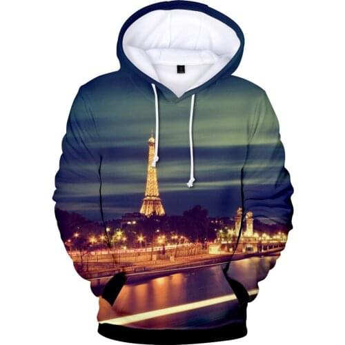 Childrens/Kids Hoodies France Paris Eiffel Tower 3D Hoodie Sweatshirt Boys Girls Casual Cartoon Jacket Coat Childr Kids Clothes
