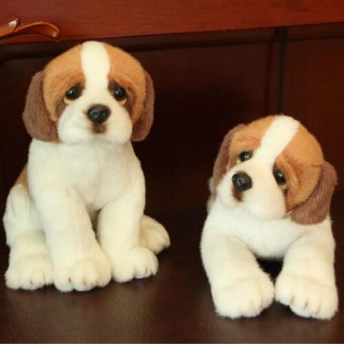 21cm Bernard Dog Plush Toys Real Life Animal Soft Dolls Stuffed Plush Simulation Dog Toy Kids Birthday Gift Photo Props