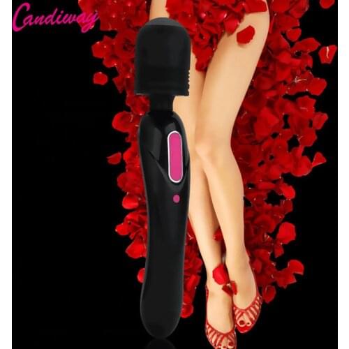 Candiway 10 Mode Powerful Magic Double-Head AV Wand Waterproof Clitoris Stimulator Vibrating Sex Toys For Woman