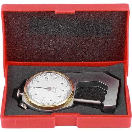 Portable Silver 0-20mm Aluminum Alloy Dial Thickness Gauge Paper Jewelry Leather Accurate Thickness Meter Tester Flat/Cone Head