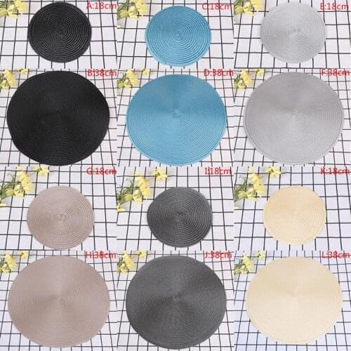 Round Weave Placemat Table Mats Simple Style Dining Napkin Pads Non-Slip Heat Resistant Coaster Cushion Kitchen Party Decoration