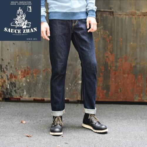 SauceZhan 314XX Jeans Men Slim Fit Jeans Cattle Denim Selvedge Jeans Indigo Jeans Jeans Raw Denim Mens Jeans Brand jeans men
