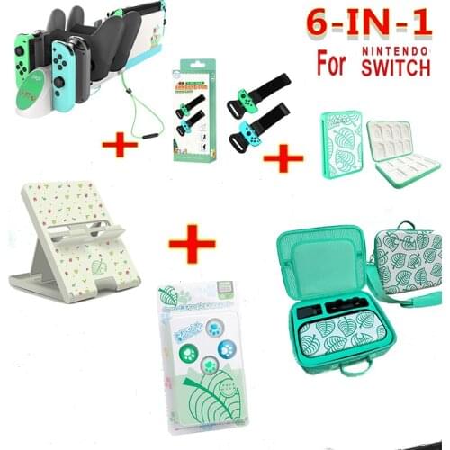 6 in 1 game accessories set For Nintend Switch Animal Crossing Ns Carrying Case Nintend Switch Console Game Accessories Gift