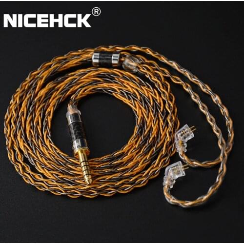 NiceHCK 8 Core Silver Plated and Copper Mixed Earphone Upgrade Cable 3.5/2.5/4.4mm MMCX/NX7 Pro/QDC/0.78mm 2Pin For DB3 ST-10s