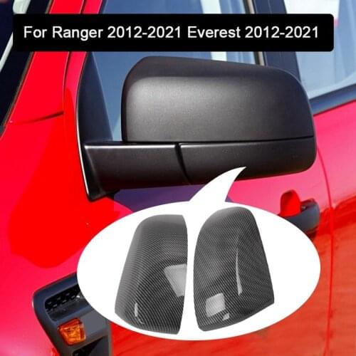 NEW-Carbon Fiber Rear View Mirror Housing Cover Cap -Side Door Mirror Cover for Ford Ranger / Everest 2012-2021