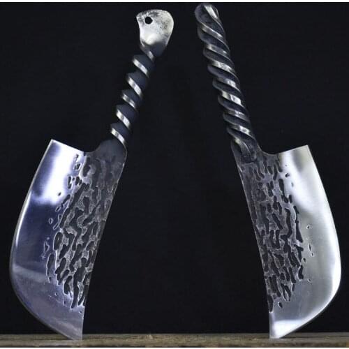 Longquan 5.1 Inch Butcher Knife 7Cr17 High Carbon Steel Chopper Handmade Forged Steel Kitchen Knives Bone Meat And Poultry Tools