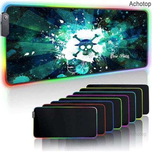 One piec RGB Gaming Large Mouse Pad Gamer Led Computer Mousepad Anime XXL Big Mouse Mat with Backlight Carpet Keyboard Desk Mat